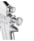 Detail view of Heavy Duty Pneumatic Paint Sprayer With 400ML Aluminum Hopper And Stainless Steel Nozzle adjustment knobs.