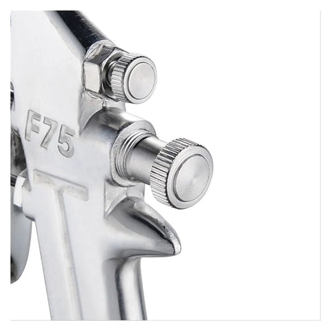 Detail view of Heavy Duty Pneumatic Paint Sprayer With 400ML Aluminum Hopper And Stainless Steel Nozzle adjustment knobs.