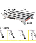 Non Slip Folding RV Steps With Adjustable Height, Lightweight Aluminum Step Stool, 4 Height Settings, 17 x 11.8 in platform