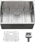 Undermount Laundry Sink 23 By 19 By 12 Inch Deep Stainless Steel 16 Gauge Single Bowl Utility Sink With Square Drainer and accessories