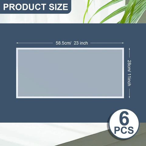 Six Pack Abrasive Blasting Cabinet Lens Covers 23 by 11 Inches dimensions overlay
