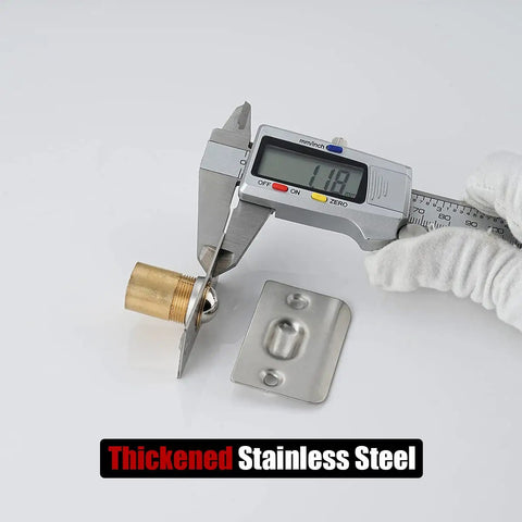 Stainless Steel Closet Door Ball Catch Hardware Kit with Adjustable Ball and Strike Plate Brushed Satin Finish thickness measurement