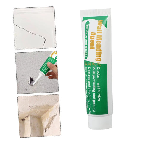 Wall Repair Paste Set With Self Adhesive Mending Cream, Scraper And Spout For Quick Crack Fix, Indoor And Outdoor Use