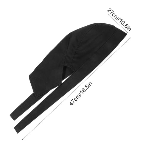 Side view of Flame Resistant Welding Cap Do Rag With Mesh Inside Liner For Men And Women Protective Head Gear with measurements