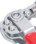 Close-up of Beefy 40Kg High Force Push Pull Toggle Clamp With 164mm Stroke Stainless Steel Quick Clamp mechanism and rivets.