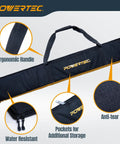 Straight Up Rugged Heavy Duty Case For Your 59 Inch Track Saw Guide Rail Featuring Thick Dual Padded Sleeves Universal Router Track Bag with ergonomic handle, pockets, and water-resistant material.