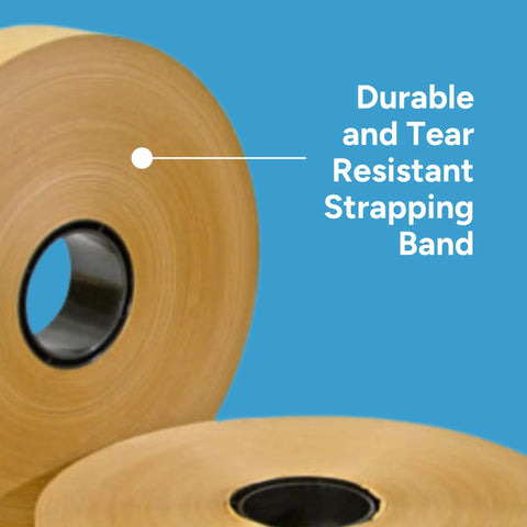 Brown Craft Banding Paper Roll 30mm Wide Heavy Duty Strapping Tape For Packaging And Shipping 492ft Long Eco Friendly