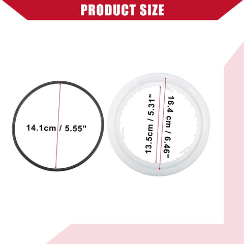 Product size diagram for Fuel Pump Gauge Lock Ring Retainer With Seal Ring For Toyota Highlander 2004 2010 And Lexus RX330 RX350 RX450h RX450hL 2004 2022 1 Set White Durable OEM Grade Replacement Direct Fit showing dimensions in centimeters and inches