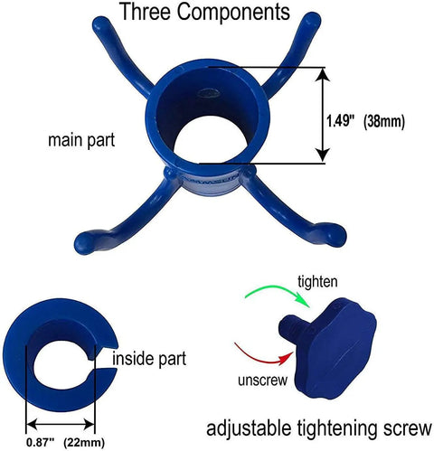 4 Prong Beach Umbrella Hook Hanging Organizer For Towels Hats Clothes Cameras Sunglasses And Bags Blue Durable Plastic components