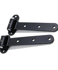 Two Piece Heavy Duty Gate Hinges Set For Wooden Fences And Barn Gates Built Tough 180 Degree Swing Supports Up To 900 Lbs Per Pair Durable Hardware For Yard Gates, black steel