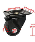 Heavy Duty Swivel Caster Wheels For Furniture Cabinets And Shelves 4 Pack Nylon Industrial Castors with dimensions shown.