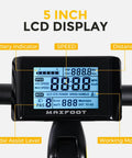 5 inch LCD display showing battery indicator, speed, distance, and pedal assist level on Two Seater Adult Electric Trike With 750 Watt Rear Motor And Chunky Fat Tires For Effortless Street Cruising Featuring Front Suspension Ul Certified Battery Heavy Duty Frame Long Range Passenger Ebike In Vivid Orange.