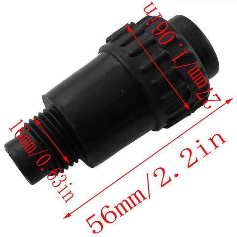2 Pack Thread Oil Plug Connector For Air Compressor 3/8BSPT Male 16x1.5 Black Plastic Oil Cap Plug Spare Fittings Durable Oil Resistant Mini Inlet Outlet Design, 56mm