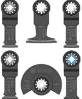 5 Piece Starlock Oscillating Multi Tool Blade Set For Metal Wood And General Materials With Assorted Plunge Blades And Included Pouch