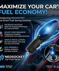 Plug And Play Gas Saver Device For Cars And Trucks 2 Pack Universal Fuel Economizer shown in blue car interior