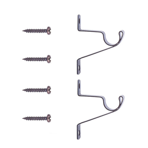 Adjustable Petite Bronze Cafe Curtain Rod Set Two Pack Built For Small Windows 28 To 48 Inches Lightweight Seven Sixteenth Inch Diameter Easy Install For Cafe Curtains Valances And Tiers brackets and screws