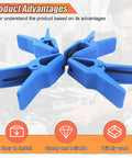 Close-up of 4 Piece Fluid Line Stopper Kit for automotive repair with blue clamps fitting various line sizes, preventing leaks.