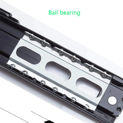Telescoping Drawer Rails With Soft Close, Beefy And Heavy Duty Stainless Steel Slides detail showing ball bearing