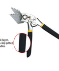 6 Inch Offset Hand Seamer For Sheet Metal With Precision Quarter Inch Increment Markings For Bending And Flattening Metal In Tight Spaces, Durable Pliers For Everyday Metalworking with dual-layer non-slip handles.