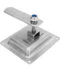 Foldable T Handle Latch Built Hella Tough For Truck Toolboxes And Camper Vans shown from top angle, stainless steel, ideal for trailers and RVs.