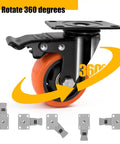Beefy 3 Inch Heavy Duty Caster Wheels Set Of 4 With 1500 Lb Capacity showing 360-degree swivel rotation