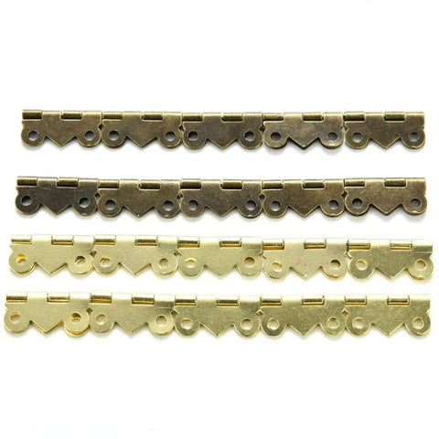 Mini Hinges 20x17mm For Dollhouse Wood Boxes Cabinets And Jewelry Boxes, Tiny Door And Drawer Hinge Hardware For DIY Repair, gold and bronze hinges