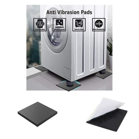 8 Piece Black Beefy Neoprene Foam Anti Vibration Pads With Adhesive Backing under washing machine for noise reduction