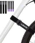8 Pack Bike Rack Straps With Adjustable Stabilizers, 8 Inch And 26 Inch Lengths, used on bike frame to prevent wheel spin