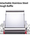 Detachable stainless steel dough baffle for the Versatile Heavy Duty Electric Noodle Machine, adjustable for fresh pasta.