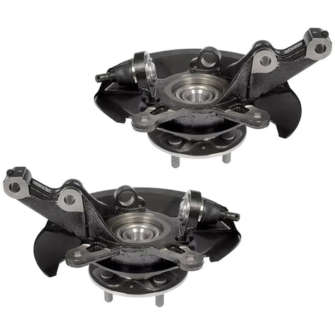 2 Piece Front Steering Knuckles And Wheel Bearing Hubs Assembly For 2001 2002 Honda Civic Replacement Kit with cast iron construction.