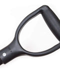 D-grip handle of Stall Fork Tool Heavy Duty Tempered Steel Tines With D Grip Handle For Gardening Farming Bedding Yard Clean Up And Transferring Hay 38 Inch Made In USA Built Tough As Nails For Real Farm Chores Manure Bedding And Hay Clean Up.