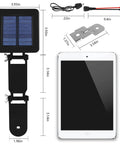 Solar Panel 6V For Deer Feeder With Adjustable Mounting Bracket And Alligator Clips shown with dimensions and parts