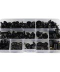 Sportbike Fairing Bolt Kit Complete Hardware Set With Washers, Nuts And Screws For ZX10R 2004 2005 Black Hex Head Bolts, Durable Stainless Steel Finish, Easy Tightening And No Slippage, No Fuss, in organizer box