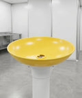 Eyewash Bowl Replacement Basin For Eyewash Stations, 11.81 Inch Yellow ABS Plastic Safety Receptor Basin Shop Ready For Factory Lab And Chemical Room Maintenance, Spill Capture Design, Heavy Duty Multi Environment Use. mounted yellow ABS eyewash basin