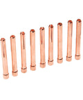 TIG Collet Tips And Bodies Kit For WP17 To WP26 Torch Series, 10 Pieces, 2.4 Mm Tungsten Replacements For Lincoln PTA, copper collets