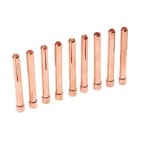 TIG Collet Tips And Bodies Kit For WP17 To WP26 Torch Series, 10 Pieces, 2.4 Mm Tungsten Replacements For Lincoln PTA, copper collets