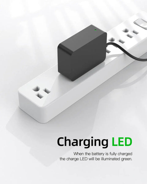 Black charger on power strip with LED light, Replacement Charger For Cordless Vacuum V6 V7 V8 Compatible With V6 V7 V8 Models