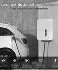 Wall Mounted 1.2MM Cold Rolled Steel EV Charger Protection Box for Tesla in rain, showcasing waterproof features.