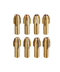 Eight copper slotted collets from Replacement Collets And Nut Set For Rotary Tools Eight Copper Slotted Collets And Two Silver Collets Handy DIY Kit