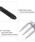 Set of 2 15.7 Inch Hand Garden Fork With 3 Tines High Carbon Steel Non Slip Ergonomic Handle detail of handle and tines