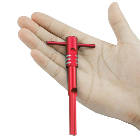 Hand holding Pro Grade Ignition Switch Housing Alignment Tool For 2014 To 2020 Touring Motorcycles Red Aluminum Alloy