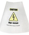 Caution high-voltage sleeve from the Shop Certified Reflective Traffic Safety Cone Collar Kit For EV Repairs And High Voltage Warning Systems.