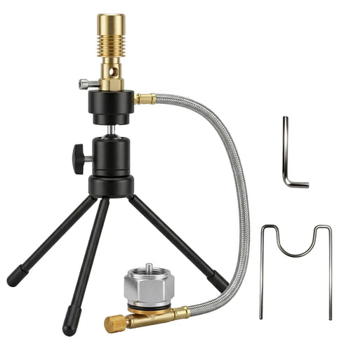 Propane Bunsen Burner With Adjustable Tripod And Air Intake For Lab Heating, Campouts, Picnics, Travel And Light Gas Welding