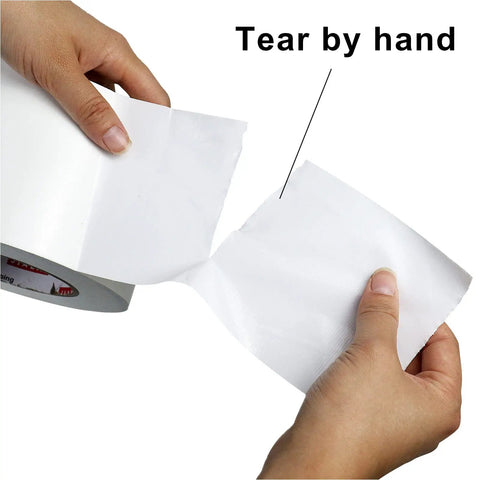 White Duct Tape 4 Inch Wide Industrial Grade 9 Mil Heavy Duty Tape 55 Yards Long Waterproof Strong And Flexible tear by hand