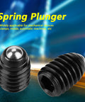 Premium M6 Carbon Steel Spring Plungers Rock Solid Ball Detent Screws for precise clamping in mechanical devices.