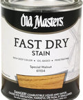 Special Walnut Fast Drying Wood Stain For Interior Cabinets Furniture And Trim Top Shelf Alkyd Finish in a quart can.