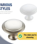 Kick Up Your Cabinets With These Fresh Brushed Nickel Knobs Breezy Install Hardware Kit Includes Mounting Screws Top Tier Gear with brushed nickel and white knobs.