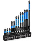 DCWecher 12-pack PH2 Phillips bits, S2 alloy steel, 1/4 in hex shank, in bit holder