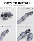 Installation steps for Half Inch Liquid Tight PVC Conduit Connector 90 Degree Non Metallic NPT Fittings UL Listed Grey 60 Pack