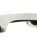 Close-up of Men's Full-Grain Leather Track Belt With Evolve Stainless Steel Buckle Micro Adjustable Hidden Track System Delivers Over 40 Sizing Positions In One Quarter Inch Increments For A Perfect Fit Everyday, showcasing the stainless steel buckle and hidden track system.